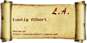 Lustig Albert névjegykártya