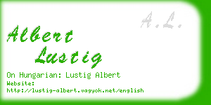 albert lustig business card